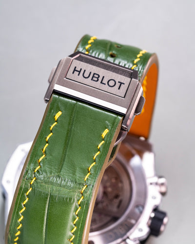 Bespoke Watch Strap in Pear Green Alligator