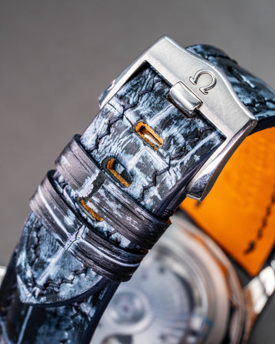 Bespoke Watch Strap in Black Silver Alligator