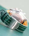 Bespoke Watch Strap in Hunter Green Crocodile