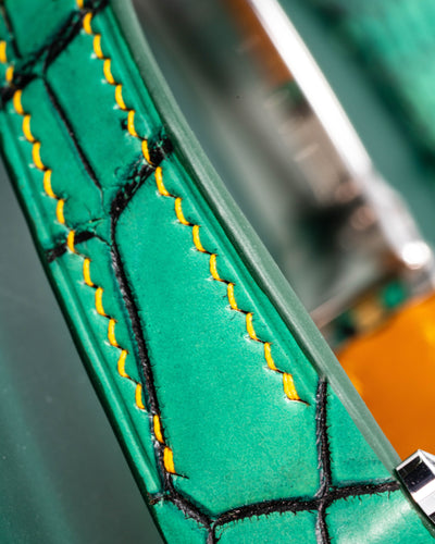Bespoke Watch Strap in Ombre Green Crocodile