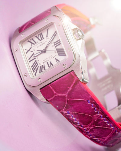 Bespoke Watch Strap in Purple Himalayan Crocodile