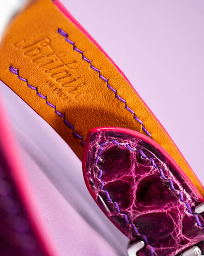 Bespoke Watch Strap in Purple Himalayan Crocodile