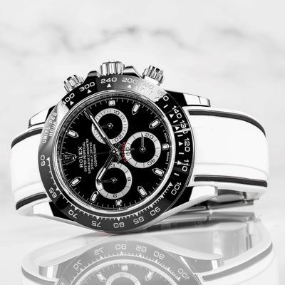 Solitaire Rubber straps in Cookie White for Rolex Daytona Godzilla 116500LN