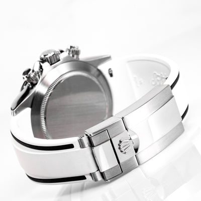 Solitaire Rubber straps in Cookie White for Rolex Daytona Godzilla 116500LN