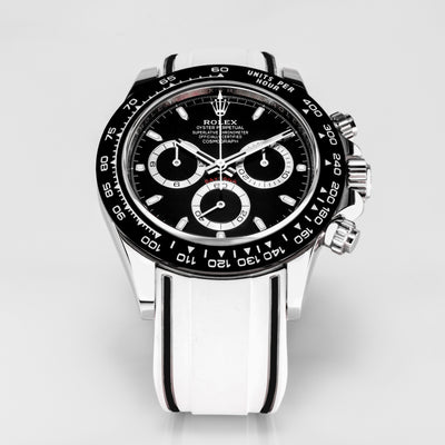 Solitaire Rubber straps in Cookie White for Rolex Daytona Godzilla 116500LN
