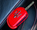 Bespoke Key Fob Cover in Ferrari Red Crocodile