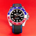 Solitaire Rubber straps in Navy Black for Rolex GMT-Master II Pepsi 126718BLRO