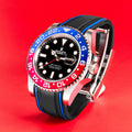 Solitaire Rubber straps in Navy Black for Rolex GMT-Master II Pepsi 126718BLRO