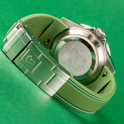 Solitaire Rubber straps in Deep Emerald Green for Rolex Submariner Kermit