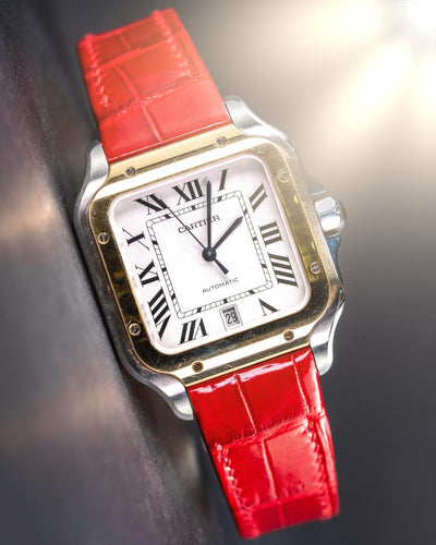 Bespoke Watch Strap in Blood Red Crocodile