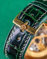 Bespoke Watch Strap in Hunter Green Crocodile