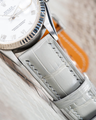 Bespoke Watch Strap in Grey Crocodile