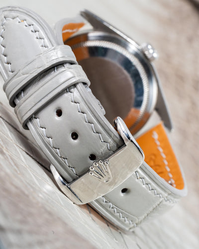 Bespoke Watch Strap in Grey Crocodile