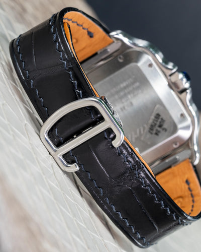Bespoke Watch Strap in Black Crocodile
