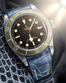 Bespoke Watch Strap in Metallic Black Crocodile