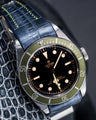 Bespoke Watch Strap in Metallic Black Crocodile