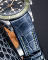 Bespoke Watch Strap in Metallic Black Crocodile