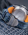 Bespoke Watch Strap in Metallic Black Crocodile