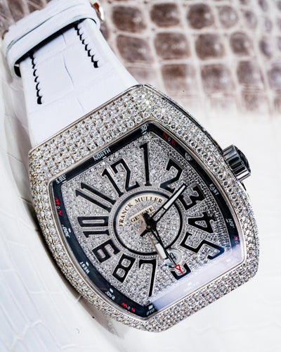 Bespoke Watch Strap in White Crocodile