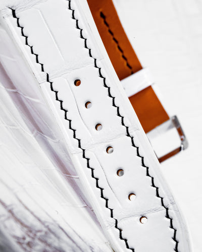 Bespoke Watch Strap in White Crocodile