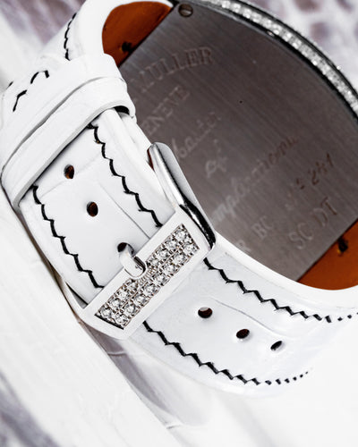 Bespoke Watch Strap in White Crocodile
