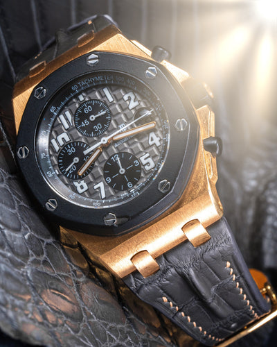 Bespoke Watch Strap in Graphite Grey Alligator