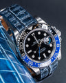 Bespoke Watch Strap in Denim Crocodile
