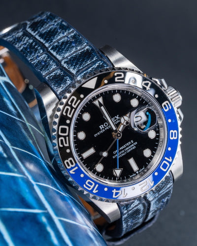 Bespoke Watch Strap in Denim Crocodile