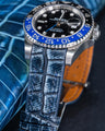 Bespoke Watch Strap in Denim Crocodile