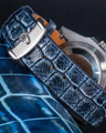 Bespoke Watch Strap in Denim Crocodile