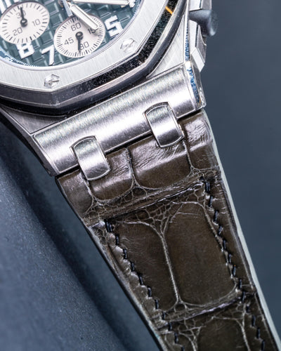 Bespoke Watch Strap in Juniper Green Alligator