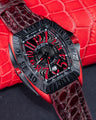 Bespoke Watch Strap in Flame Red Ombre Crocodile
