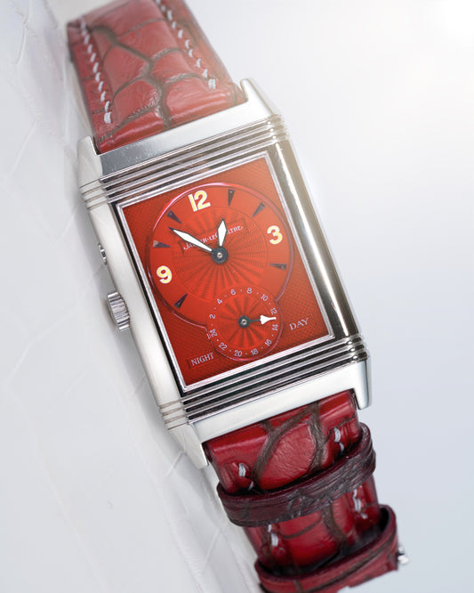 Bespoke Watch Strap In Flame Red Ombre Crocodile