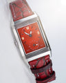 Bespoke Watch Strap In Flame Red Ombre Crocodile