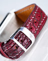 Bespoke Watch Strap In Flame Red Ombre Crocodile