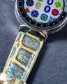 Bespoke Watch Strap in Gold Turquoise Crocodile