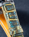 Bespoke Watch Strap in Gold Turquoise Crocodile