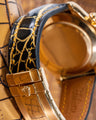Bespoke Watch Strap in Gold Black Alligator