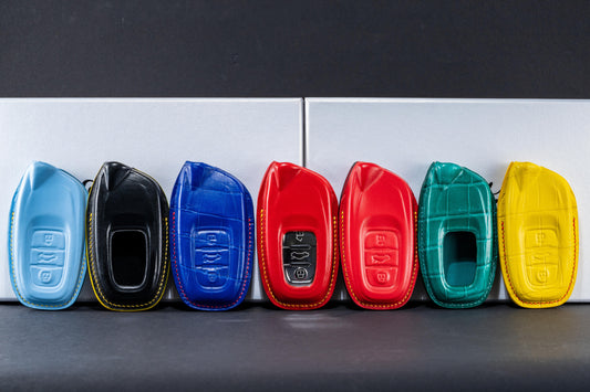 Bespoke Key Fob Covers in Crocodile & Nappa