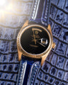 Bespoke Watch Strap in Peacock Blue Crocodile