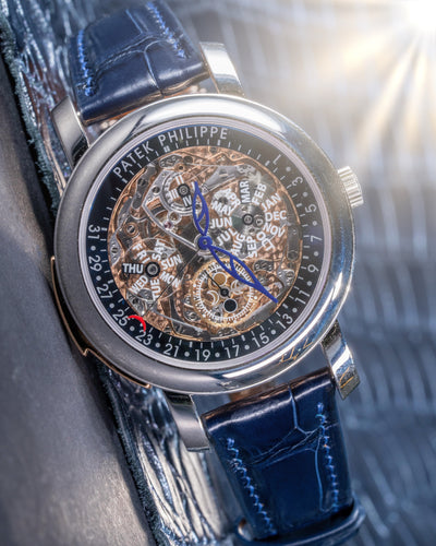 Bespoke Watch Strap in Navy Blue Crocodile
