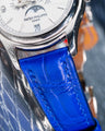 Bespoke Watch Strap in Electric Blue Crocodile
