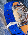 Bespoke Watch Strap in Electric Blue Crocodile