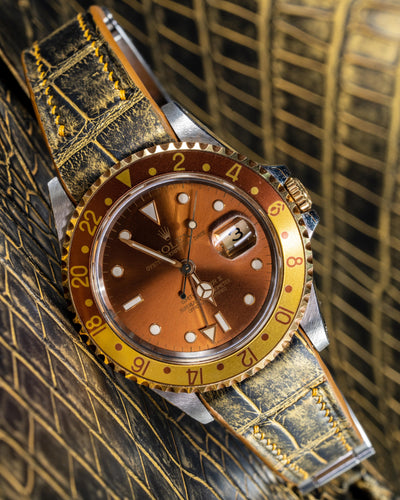 Bespoke Watch Strap in Gold Brushed Alligator