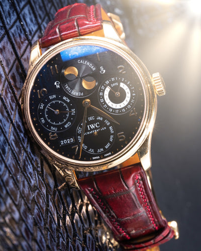 Bespoke Watch Strap in Flame Red Ombre Crocodile