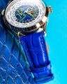 Bespoke Watch Strap in Electric Blue Crocodile