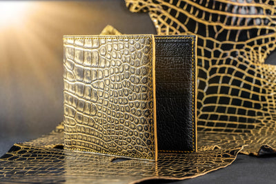 Bespoke Bifold Wallet in Gold Brushed Alligator