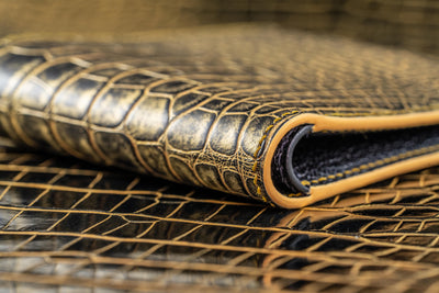 Bespoke Bifold Wallet in Gold Brushed Alligator