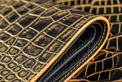 Bespoke Bifold Wallet in Gold Brushed Alligator