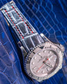 Bespoke Watch Strap in Black Silver Alligator